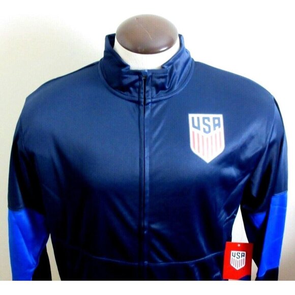 Men's U.S. Soccer Icon Sports Full zip Track Jacket Striker Navy Blue NWT - Picture 2 of 5